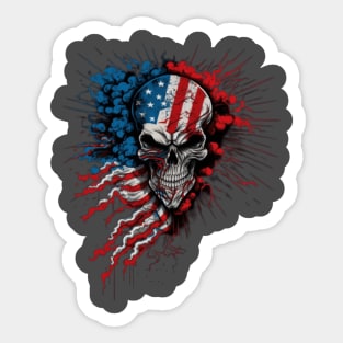 4th of July Skull Sticker